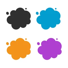 Fototapete Clouds icon vector isolated set for copy space text bubbles flat cartoon comic illustration, idea of smoke or smog pollution cloud © vladwel