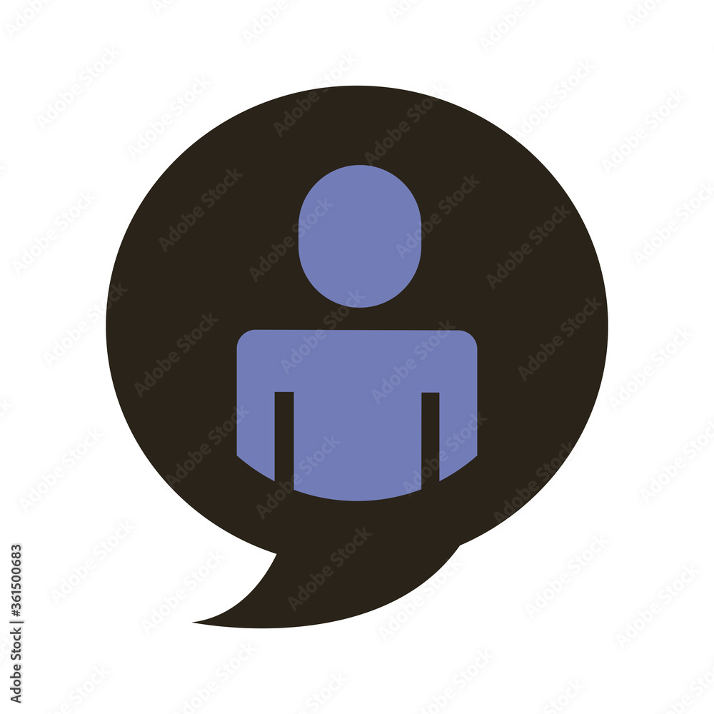 Canvas Prints businessman figure in speech bubble flat style icon