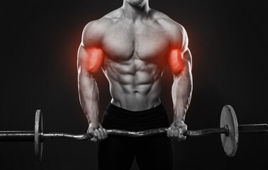 Specialization for biceps in a bodybuilding - obrazy, fototapety, plakaty