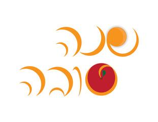 Hebrew Greeting For The Jewish New Year - Rosh Hashana. Orange Hebrew Letters and Top View of Honey and Red Apple. Translation: Happy New Year