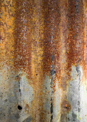 old rusted surface on a galvanized sheet