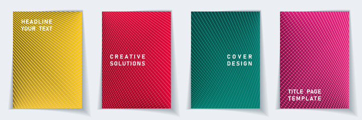 Cover page technical layout vector design set. 