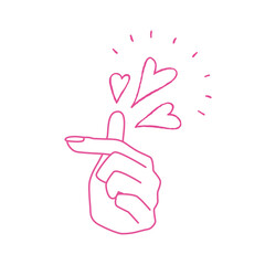 手　アイコン　イラスト　ピンク　