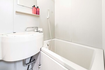 Small bathtub in the bathroom at the hotel