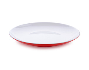 white plate on white background.