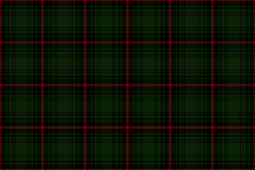 Red, green and black tartan plaid design. Scottish textile pattern.