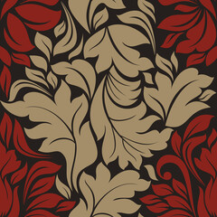 Seamless floral pattern. Hand drawn. Vector illustration. Seamless Victorian pattern