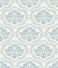 Fototapeta premium Seamless damask wallpaper. Seamless vintage pattern in Victorian style . Hand drawn floral pattern. Vector illustration 