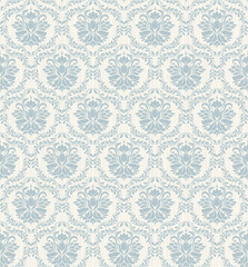 Seamless damask wallpaper. Seamless vintage pattern in Victorian style . Hand drawn floral pattern. Vector illustration	
