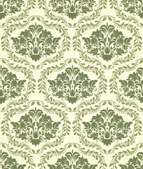 Seamless damask wallpaper. Seamless vintage pattern in Victorian style . Hand drawn floral pattern. Vector illustration	
