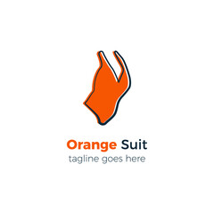 orange suit logo design vector illustration
