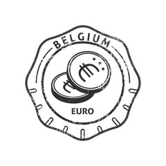 Belgium euro stamp