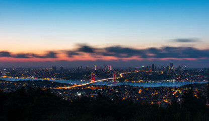 Istanbul Bosphorus Bridge at night.