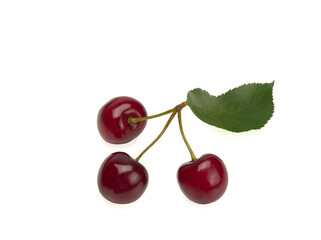 Sweet ripe cherry on a white background