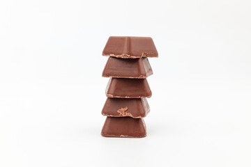 Small chocolate on white background