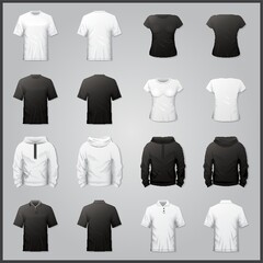 Collection of shirts and hoodies