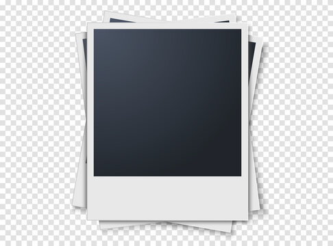 Photo frame isolated on transparent background. Realistic vector illustration	
