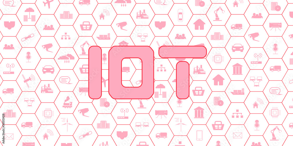Poster industry 4.0, internet of things (iot) and networking concept for connected devices. spider web of n