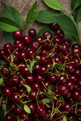 Ripe cherry, a lot of berries as a background texture close-up