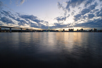 The sunset of Tokyo Bay