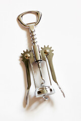 corkscrew. corkscrew in different positions - how to open a bottle with a screw corkscrew. restaurant, sommelier