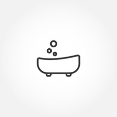 bath line icon on white background