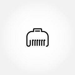 hair clamp line icon on white background