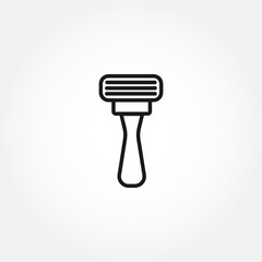 shaving razor line icon on white background