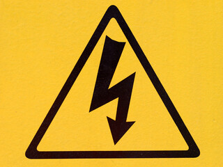 Portrait of high voltage warning sign for safety