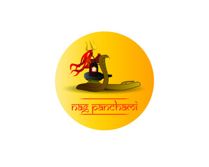 vector illustration for Indian festival nag panchami with text means nag panchami