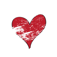Obraz na płótnie Canvas Red heart brush stroke.Hand drawn icon isolated on white background.Heart icon for love symbol,grunge sign and Valentine's day.Dry brush painted heart.Creative beautiful art design,vector illustration