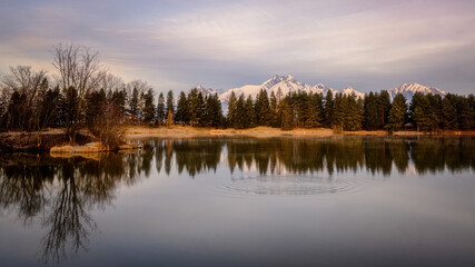 beautiful landscape with valleys, lakes and rivers in High Tatras