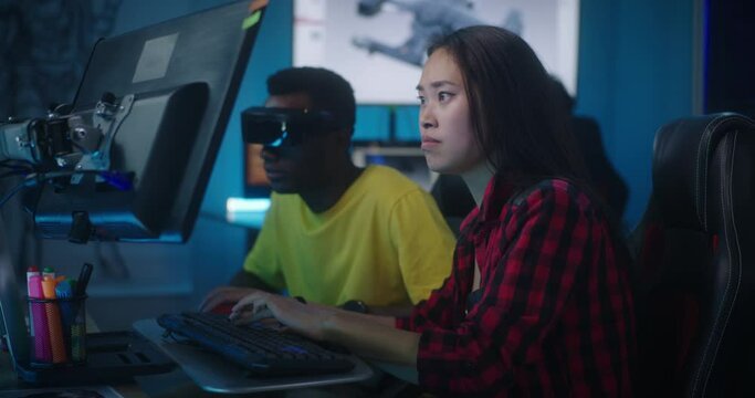 Video game developers working together