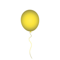 Balloon vector icon isolated on white background. Yellow gradient balloon icon. Useful for party poster, greeting and wedding card. Vector illustration 