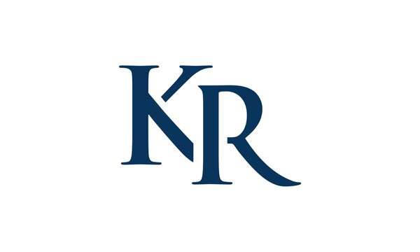 KR logo design, kr, kr logo, k, r, initial kr, icon, blue, symbol, letter, text, business, blue