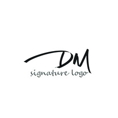 Dm initial letter handwriting and signature logo