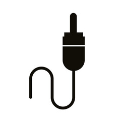 audio plug connection silhouette style icon