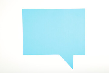 Blue paper speech bubbles isolated on white background