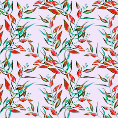 Butterfly leaves, seamless pattern.