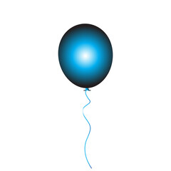 Balloon vector icon isolated on white background. Blue gradient balloon icon. Useful for party poster, greeting and wedding card. Vector illustration 