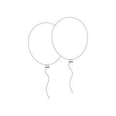 Balloons vector icon isolated on white background. Thin line balloons icon in flat style. Useful for party poster, greeting and wedding card. Vector illustration 