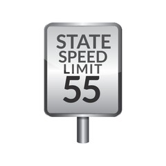 Speed limit 55 signboard