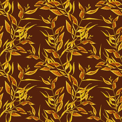 Butterfly leaves, seamless pattern.