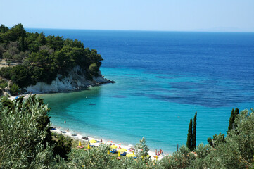 sea, island, samos, greece, mediterranean, blue, water, beach, vacation, nature