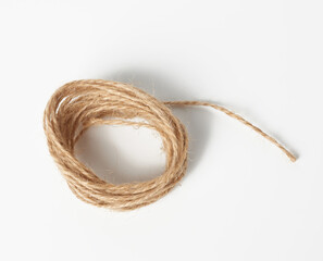 brown folded twine on a white background