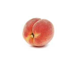 whole ripe red peach isolated on a white background