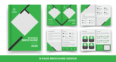 8 Pages creative business brochure template and simple & minimal design template