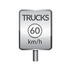 Trucks speed limit 60 signboard