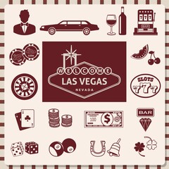 Set of las vegas icons