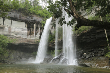 Fototapeta na wymiar Amazing beautiful waterfalls in deep forest at ubonratchathani thailand.
